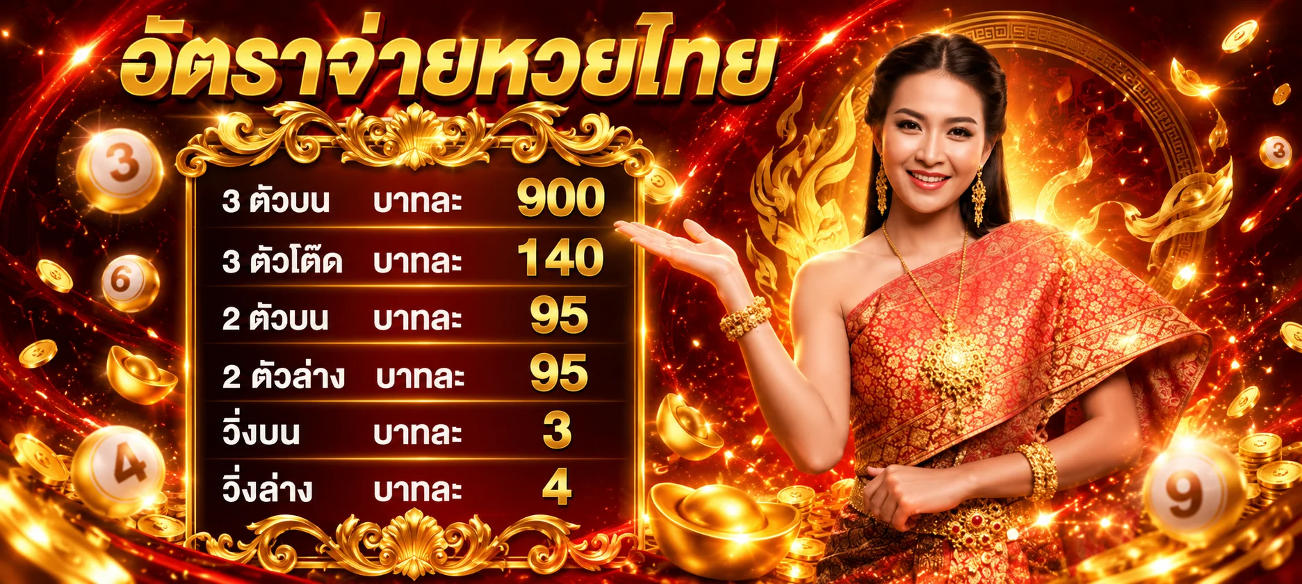 หน้าเว็บหวยออนไลน์ OMEGA55 แสดงประเภทหวยและอัตราจ่ายบาทละ 900